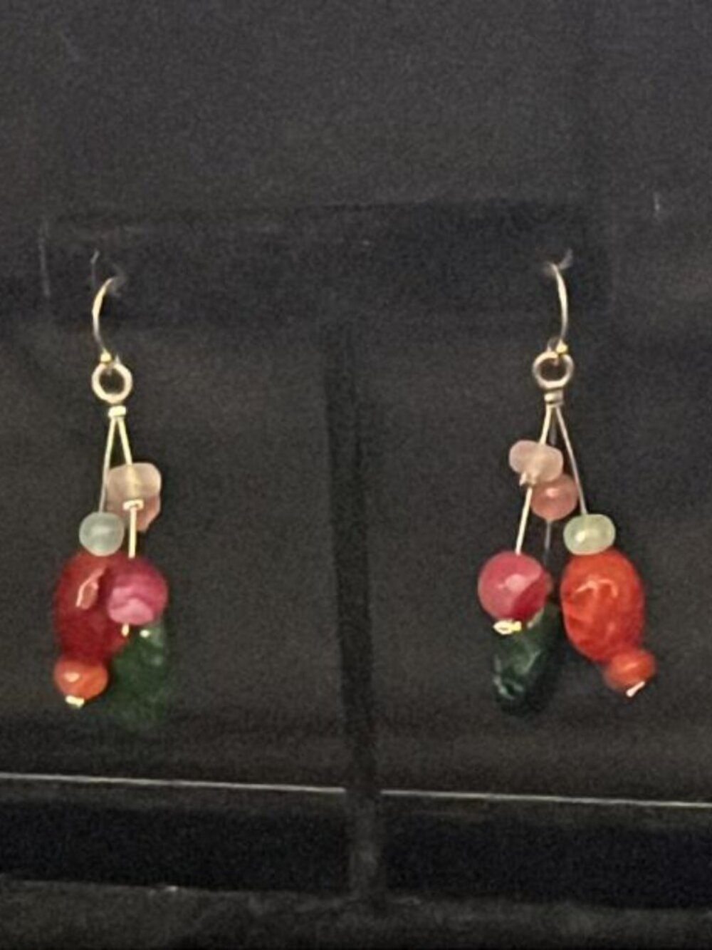 3 Strings of Beads Earrings
